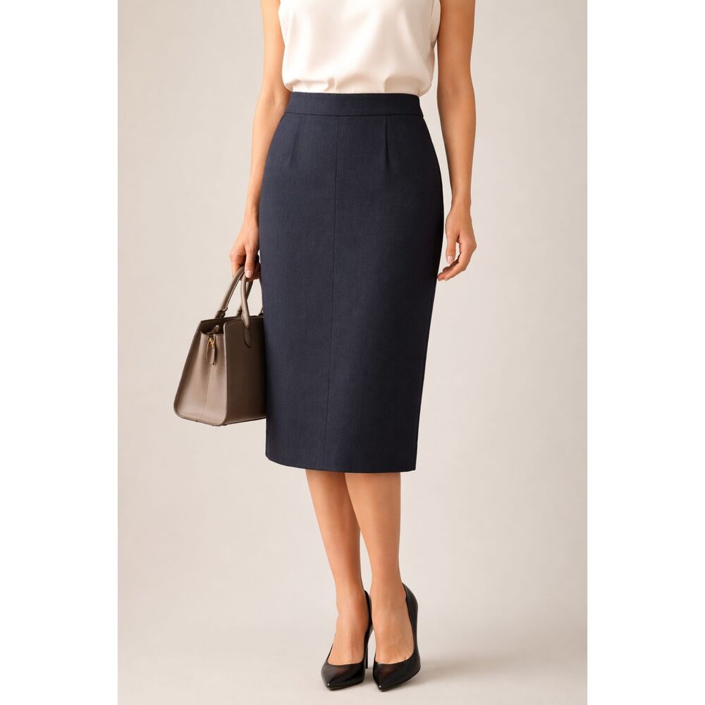 Dana Buchman Luxe Wool Blend Pencil Skirt Size 6 Blue Grey Career Classic NWOT